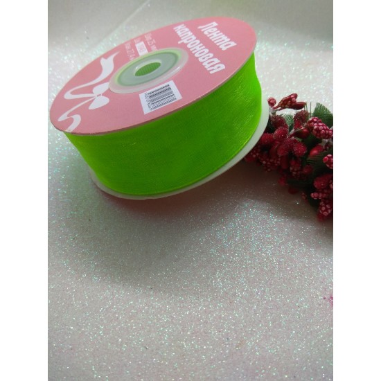 Лента органза 2,5 см (цв. салатовый)